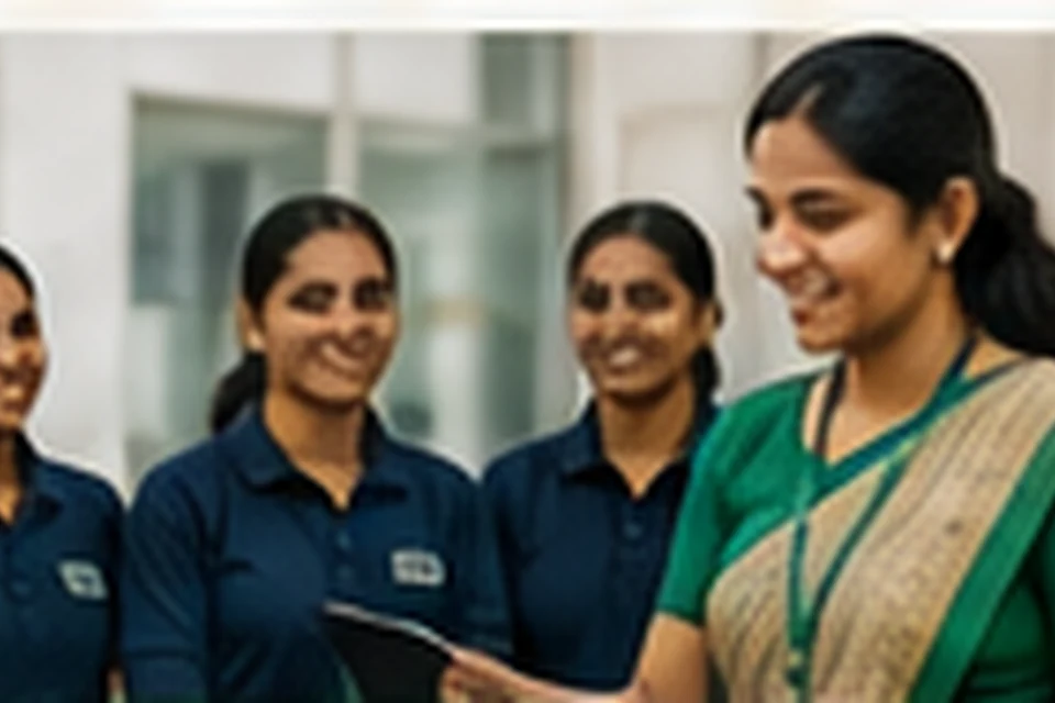 Indian students learning cleanliness, respect and responsibility